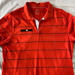 Nike men’s golf polo. Orange color size large.